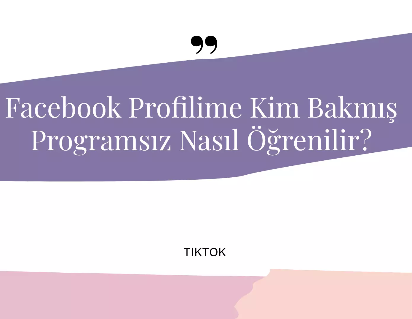 Facebook Profilime Kim Bakmış Programsız Öğrenme