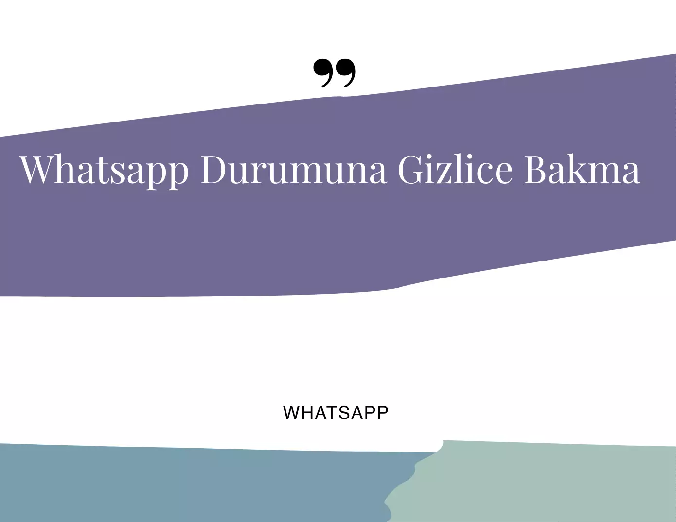 WhatsApp Durumuna Gizlice Bakma